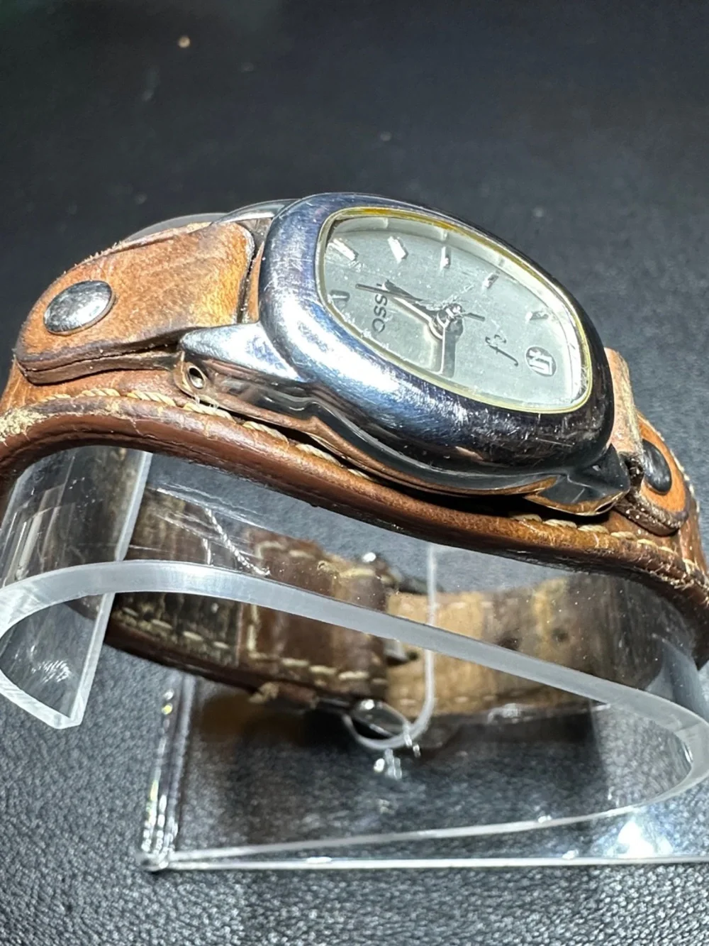 Fossil Brown Leather Strap Women's Watch with Silver-Tone Case